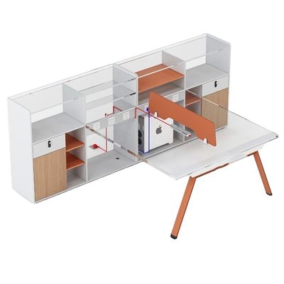Einfacher, moderner Personal Sitz Arbeitstisch Büro 6 Vier 4 Personen Büro Schreibtisch Stil Modernität