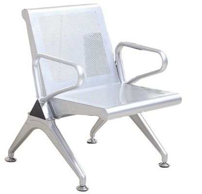 Moderne Metall-Edelstahl-Leder-Stuhl-Sofa für den öffentlichen Wartebereich