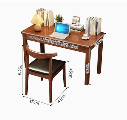 Einfache Massivholz-Büro-Schreibtisch- und Hornstuhlkombination für modernes Heimstudium
