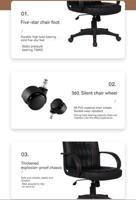 Verstellbarer Arbeitsstuhl mit Rückenlehne Hochrücken ohne Handgelenk Robustes ergonomisches Design Zuhause