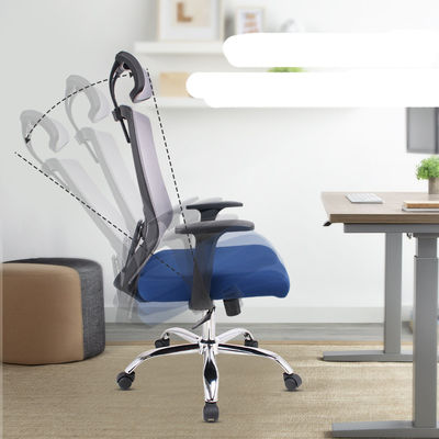 Modernes Design Hochrücken Bürostuhl mit Drehfunktion und Blau Kissen OEM ODM