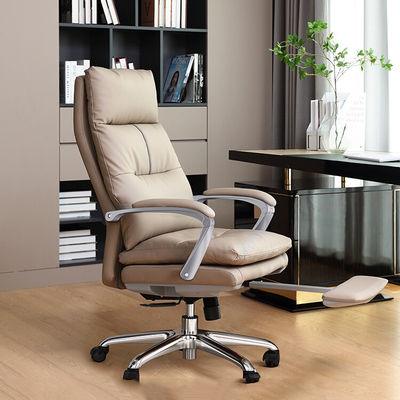 Lehnstuhl aus echtem Leder mit Fußstütze, höheverstellbar und modernem Design