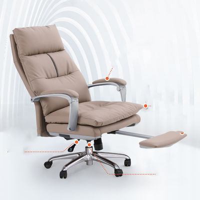 Lehnstuhl aus echtem Leder mit Fußstütze, höheverstellbar und modernem Design