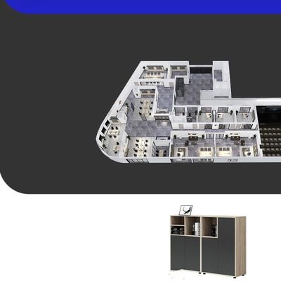Funktionale und langlebige Flower Groove Schreibtisch-Niedrigschrank für die Büro-Partitionsspeicherung