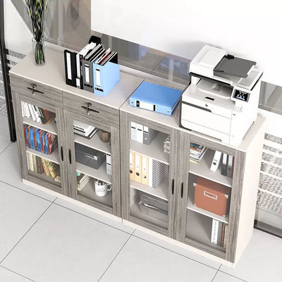 Holzrahmen-Glasschließfach für Bürodrucker und Archivierung