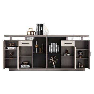 Geschäftsmöbel Langes Bürokabinet mit modernem Design und Holzplattentrennwand