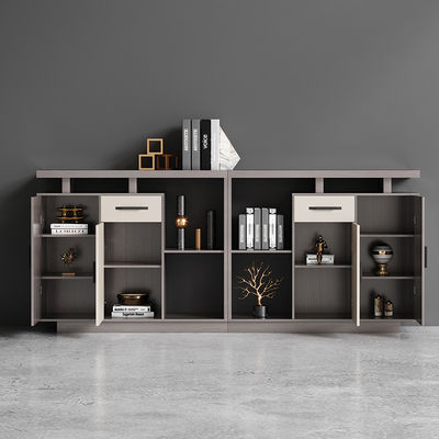 Geschäftsmöbel Langes Bürokabinet mit modernem Design und Holzplattentrennwand