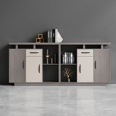 Geschäftsmöbel Langes Bürokabinet mit modernem Design und Holzplattentrennwand