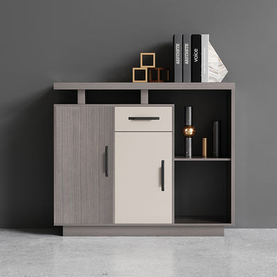 Geschäftsmöbel Langes Bürokabinet mit modernem Design und Holzplattentrennwand