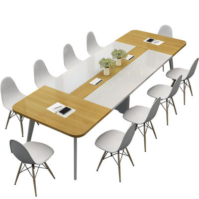 Moderne, einfache und lange Tabelle im Holz-Stil PANEL Konferenztisch für die Unternehmensschulung