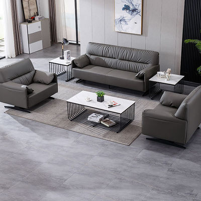 Hersteller von Büromöbeln Anpassung von Ledersofa-Sets für drei Sitze