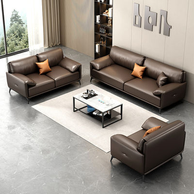 Büro Konferenzraum Sektionssofa Set 1 1 2 mit Teetisch aus italienischem Designleder