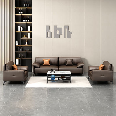 Büro Konferenzraum Sektionssofa Set 1 1 2 mit Teetisch aus italienischem Designleder