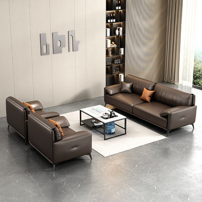 Büro Konferenzraum Sektionssofa Set 1 1 2 mit Teetisch aus italienischem Designleder