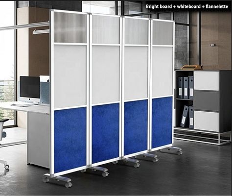 Moderne tragbare Büroräume auf Rädern mit Klappbildschirm Trennwand