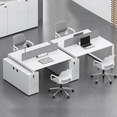 Büromöbel Weiß Einfacher Computer-Schreibtisch für 6 Personen in Geschäftsräumen