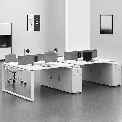 Büromöbel Weiß Einfacher Computer-Schreibtisch für 6 Personen in Geschäftsräumen