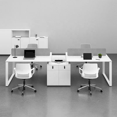 Büromöbel Weiß Einfacher Computer-Schreibtisch für 6 Personen in Geschäftsräumen