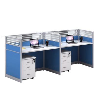 Modulare und anpassbare Büromöbel 4 Personen Bildschirm-Arbeitsplatz mit Schreibtisch