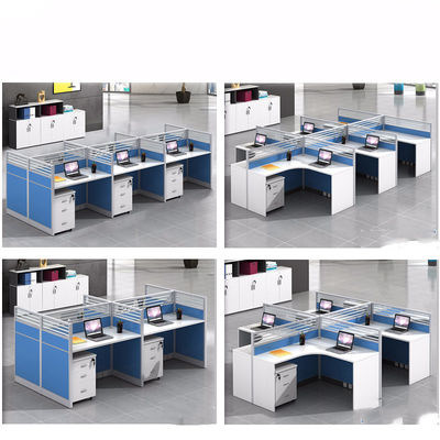 Modulare und anpassbare Büromöbel 4 Personen Bildschirm-Arbeitsplatz mit Schreibtisch