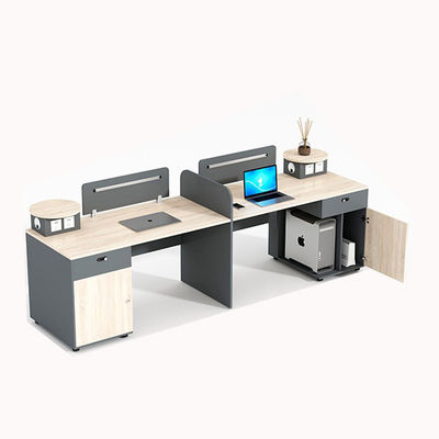 Massivholz-Stil 6-4 Personen Doppelsitztisch Arbeitsplatz Computer Schreibtisch und Stuhl Set
