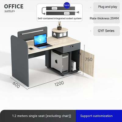 Massivholz-Stil 6-4 Personen Doppelsitztisch Arbeitsplatz Computer Schreibtisch und Stuhl Set