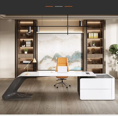 ISO9001/ISO14001 zertifizierte MDF Backlack Arbeitstisch Manager Schreibtisch mit Schublade