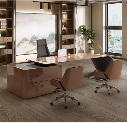 ISO9001/ISO14001 zertifizierte MDF Backlack Arbeitstisch Manager Schreibtisch mit Schublade