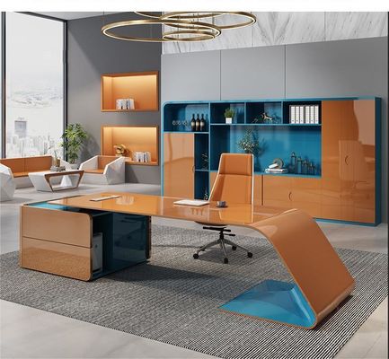 ISO9001/ISO14001 zertifizierte MDF Backlack Arbeitstisch Manager Schreibtisch mit Schublade