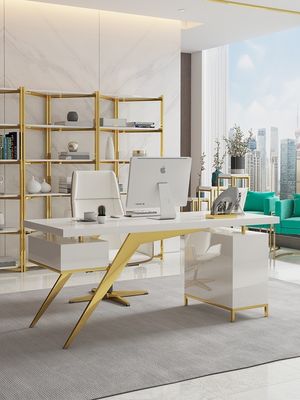 Gewerbliche Möbel Modernes Design Leicht Luxus Chef Schreibtisch mit Backlack Prozess