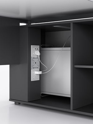 Moderne L-förmige PANEL aus Holz Verwaltungsbüro Möbel Schreibtisch und Stuhl für Chef CEO