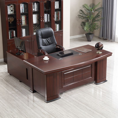 Massivholz-Büro-Set für Schreibtisch und Stuhl im alten Mahagoni