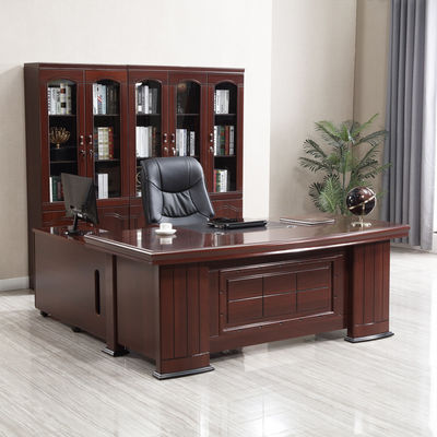 Massivholz-Büro-Set für Schreibtisch und Stuhl im alten Mahagoni