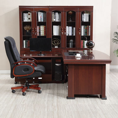 Massivholz-Büro-Set für Schreibtisch und Stuhl im alten Mahagoni