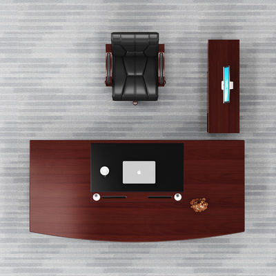 Massivholz-Büro-Set für Schreibtisch und Stuhl im alten Mahagoni