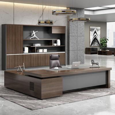 Maßgeschneiderte Farben Luxus L-Form Holz Executive Office Tisch für Chef Manager Direktor