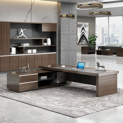 Maßgeschneiderte Farben Luxus L-Form Holz Executive Office Tisch für Chef Manager Direktor