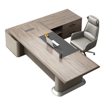 Modern Boss Home Office Wasserdicht L-Form Computer Schreibtisch mit PANEL Holz Stil Design