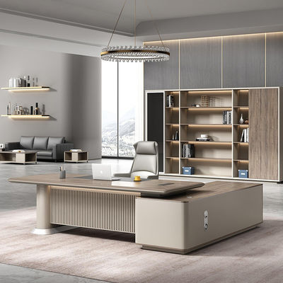 Modern Boss Home Office Wasserdicht L-Form Computer Schreibtisch mit PANEL Holz Stil Design
