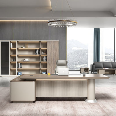 Modern Boss Home Office Wasserdicht L-Form Computer Schreibtisch mit PANEL Holz Stil Design