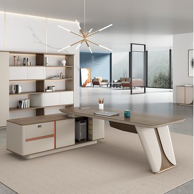 Melamine Oberfläche Chef Schreibtisch für kundenspezifische Größe Möbel L-Form Modern Computer Schreibtisch
