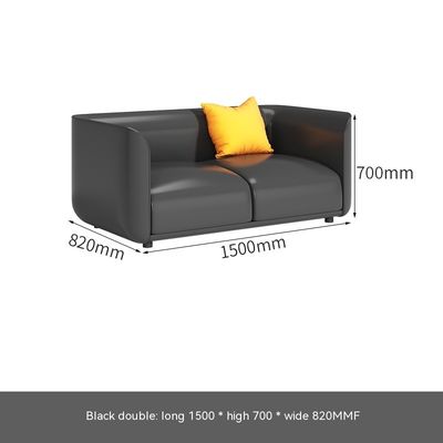 Bürosofa im chinesischen Stil mit drei Ledersöfen und einem Couchtisch