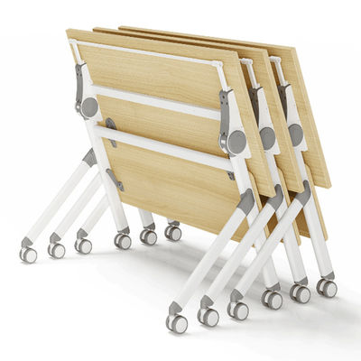 Büromöbel aus Holz, Schreibtisch, Konferenztisch für mehrere Personen mit Metallbeinen