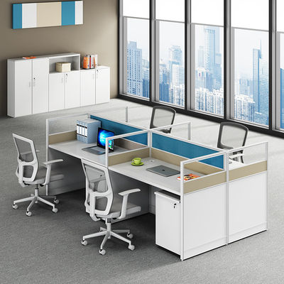 L-förmige Ecke Moderne einfache Trennwand Finanzbildschirm Büro Schreibtisch für Personal-Arbeitsplatz