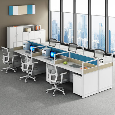 L-förmige Ecke Moderne einfache Trennwand Finanzbildschirm Büro Schreibtisch für Personal-Arbeitsplatz