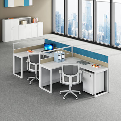 L-förmige Ecke Moderne einfache Trennwand Finanzbildschirm Büro Schreibtisch für Personal-Arbeitsplatz