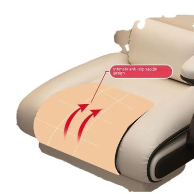 135 Grad neigbarer PU-Leder ergonomischer Spielstuhl mit Fußstütze in Schwarz und Rosa