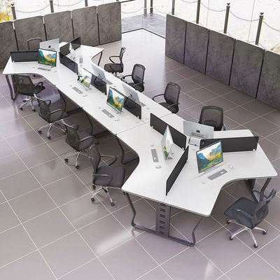 6 Personen MDF Bürostation mit modernem Design und Funktion Schreibtisch