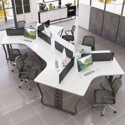 6 Personen MDF Bürostation mit modernem Design und Funktion Schreibtisch