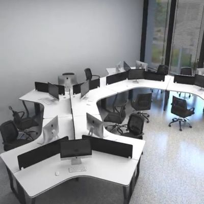 6 Personen MDF Bürostation mit modernem Design und Funktion Schreibtisch